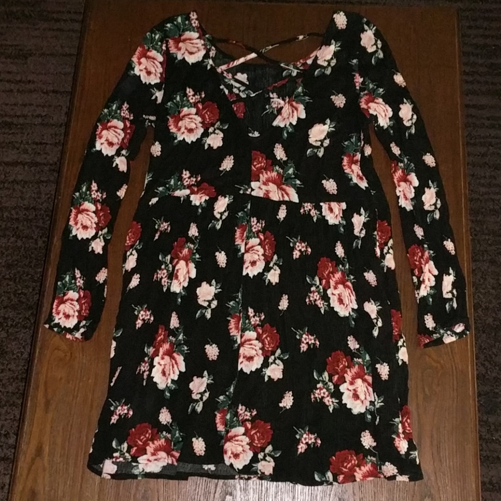 Long sleeve flower summer dress